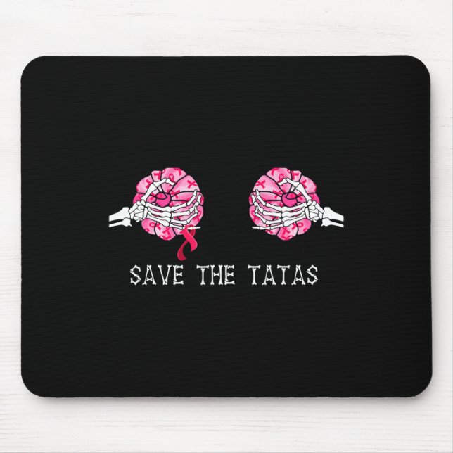 Save The T.a.T.a.s Pumpkin Breast Cancer Awareness Mouse Pad (Front)