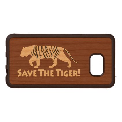 Save the Tiger in Silhouette Wood Samsung Galaxy S6 Edge Case