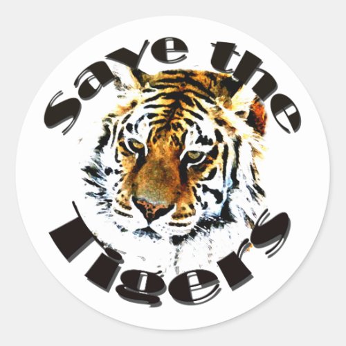 Save the Tigers Classic Round Sticker
