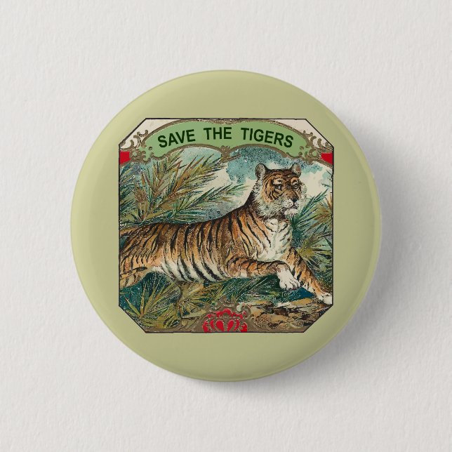 Save The Tigers Pinback Button (Front)