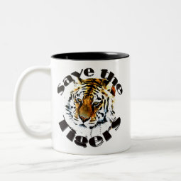 Save the Tigers Two-Tone Coffee Mug | Zazzle