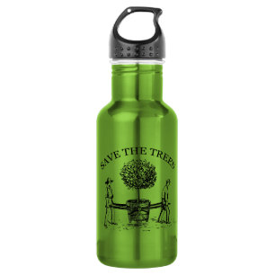 Save the Trees Vintage Illustration 1 Water Bottle