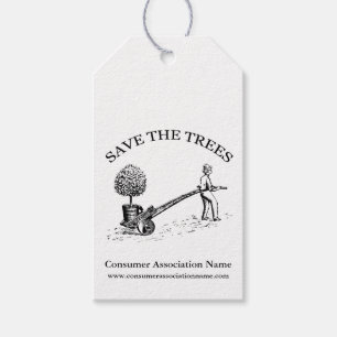 Save the Trees Vintage Illustration K gift tag 2