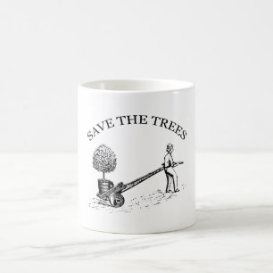 Save the Trees Vintage Illustration Mug 2