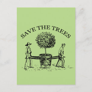 Save the Trees Vintage Illustration Postcard 1