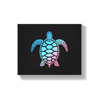 Save The Turtle Amazing Art Of Turquoise Light Canvas Print