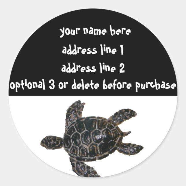 Save the Turtles Address Labels (Front)