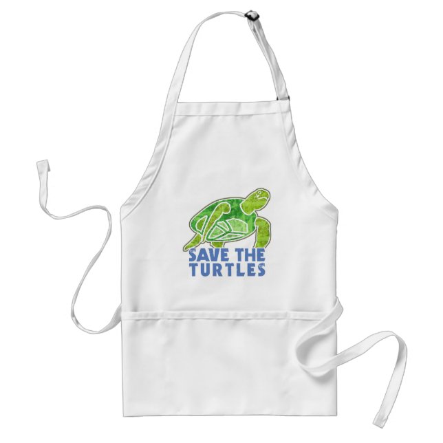 Save the Turtles Adult Apron (Front)