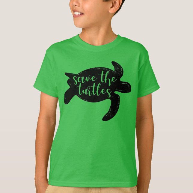 Save the Turtles Animal Activist Marine Life Kids T-Shirt (Front)