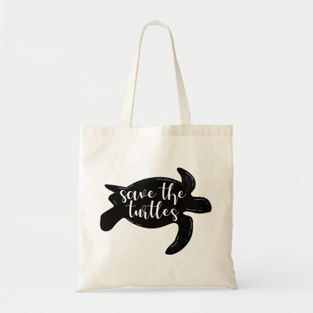 Save the Turtles Animal Activist Marine Life Tote Bag (Front)