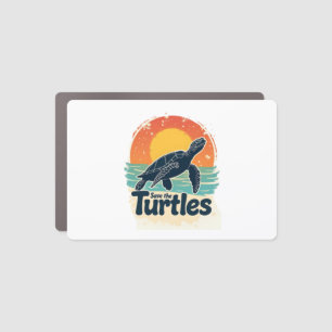 Save The Turtles Animal Rights Sea Turtle Retro St Car Magnet