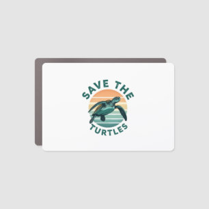 Save The Turtles Animal Turtle Pet Lover (1) Car Magnet