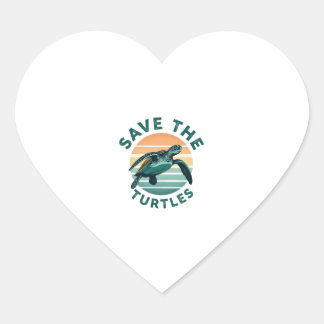 Save The Turtles Animal Turtle Pet Lover (1) Heart Sticker