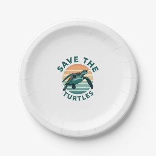 Save The Turtles Animal Turtle Pet Lover (1) Paper Plates