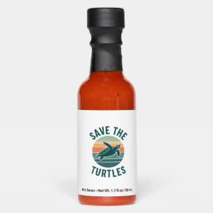 Save The Turtles Animal Turtle Pet Lover (2) Hot Sauces