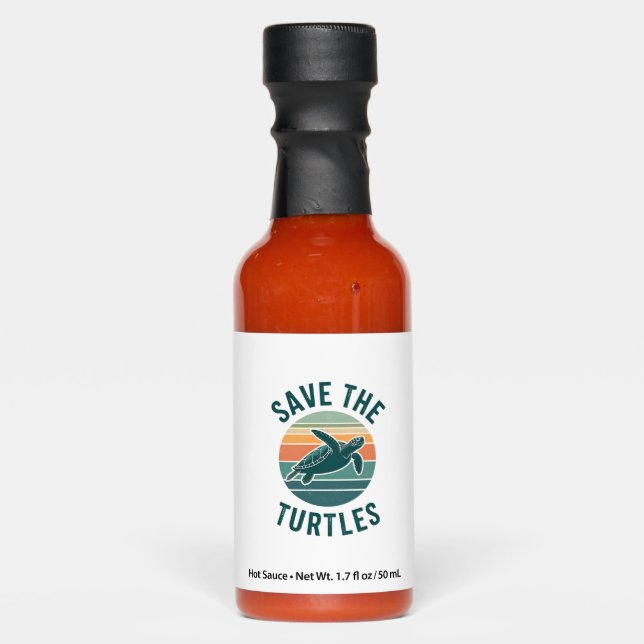 Save The Turtles Animal Turtle Pet Lover (2) Hot Sauces (Front)