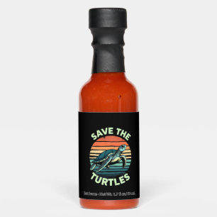 Save The Turtles Animal Turtle Pet Lover (2) Hot Sauces