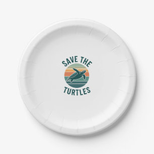 Save The Turtles Animal Turtle Pet Lover (2) Paper Plates