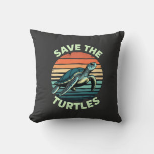 Save The Turtles Animal Turtle Pet Lover (2) Throw Pillow