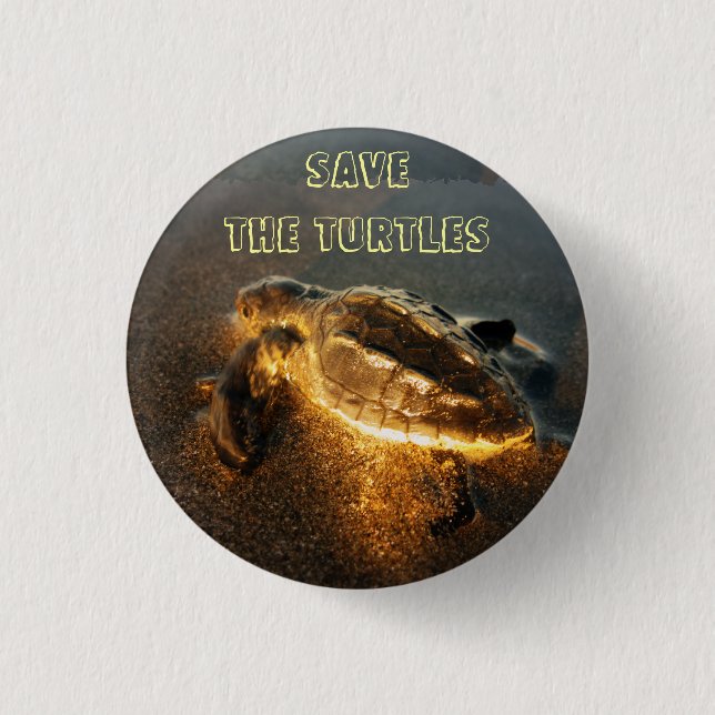 Save the Turtles Button (Front)
