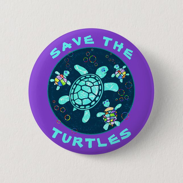 Save the Turtles Button (Front)