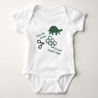 Save the Turtles Cut Six Pack Rings Baby Bodysuit
