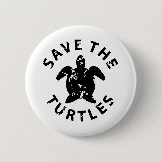 SAVE THE TURTLES grunge Button