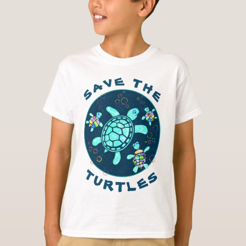 Save the Turtles Kids T_Shirt