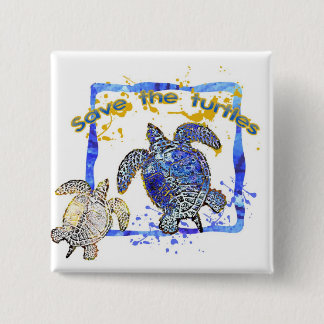 Save the turtles pinback button
