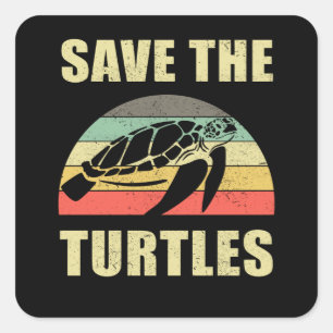 Save The Turtles Pollution Square Sticker