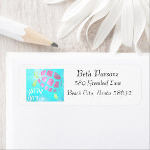 Save the Turtles Return Address Label