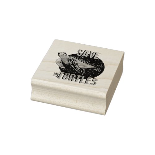 Save the turtles rubber stamp