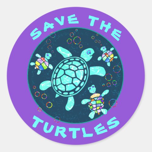 Save the Turtles Stickers