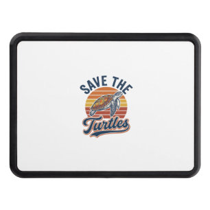 Save The Turtles Vintage Sea Turtle T-Shirt Design Hitch Cover