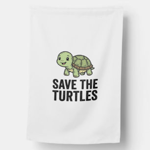 Save The Turtles Vintage Turtle Conservation Shirt House Flag