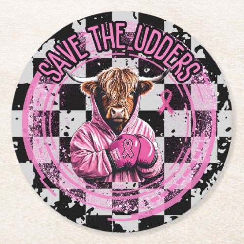 Save The Udders Collection Round Paper Coaster