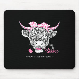 Save The Udders Heifer Cow Breast Cancer Awareness Mouse Pad