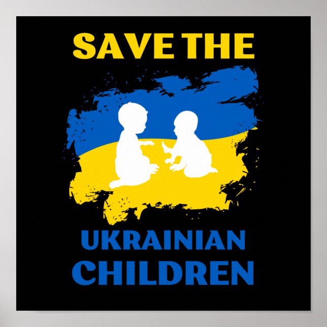 save the ukrainian children poster (Front)