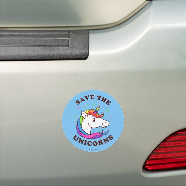 Save The Unicorns Car Magnet (In Situ)