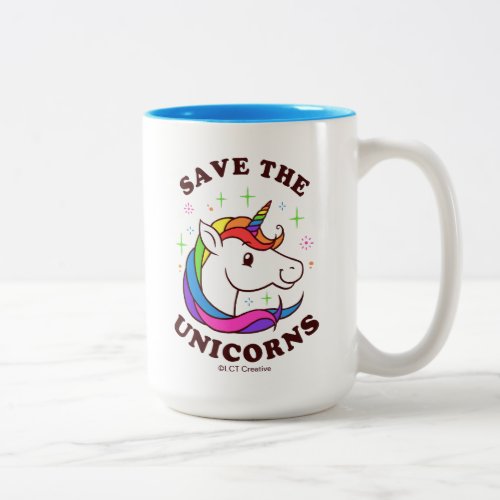 Save The Unicorns Two_Tone Coffee Mug