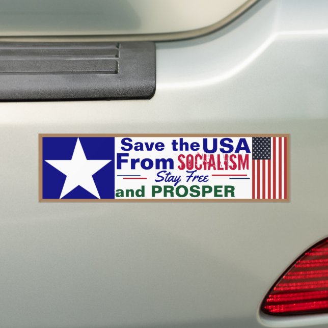 Save the USA from Socialism  Bumper Sticker (On Car)