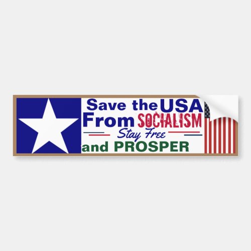 Save the USA from Socialism  Bumper Sticker