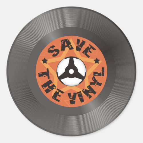 Save the Vinyl Classic Round Sticker