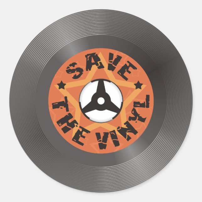 Save the Vinyl Classic Round Sticker (Front)