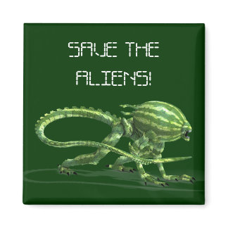 Save The Watermelon Aliens Magnet