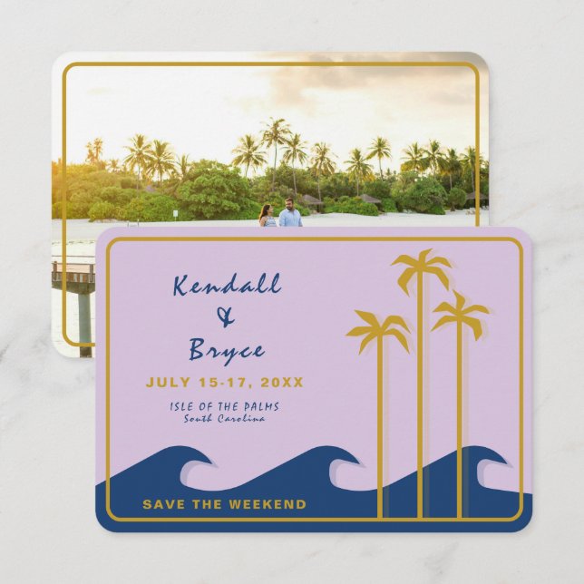 Save the Weekend Destination Tropical Wedding Date (Front/Back)