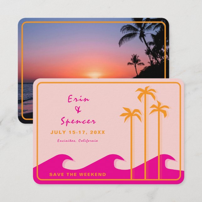 Save the Weekend Destination Tropical Wedding Date (Front/Back)