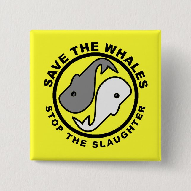 Save the Whales - Animal Rights Pinback Button (Front)