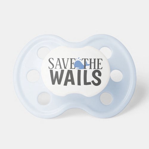Save the Whales Blue Boy Fish Ocean Pacifier