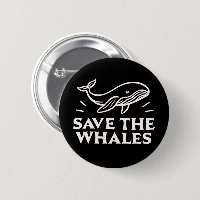 Save the whales button (Front & Back)